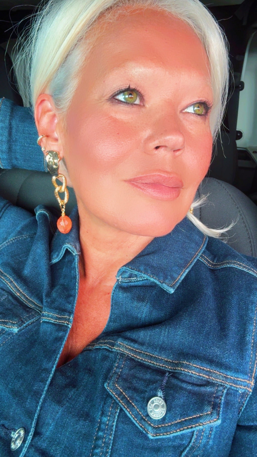 Carnelian Gold-Plated Statement Earrings