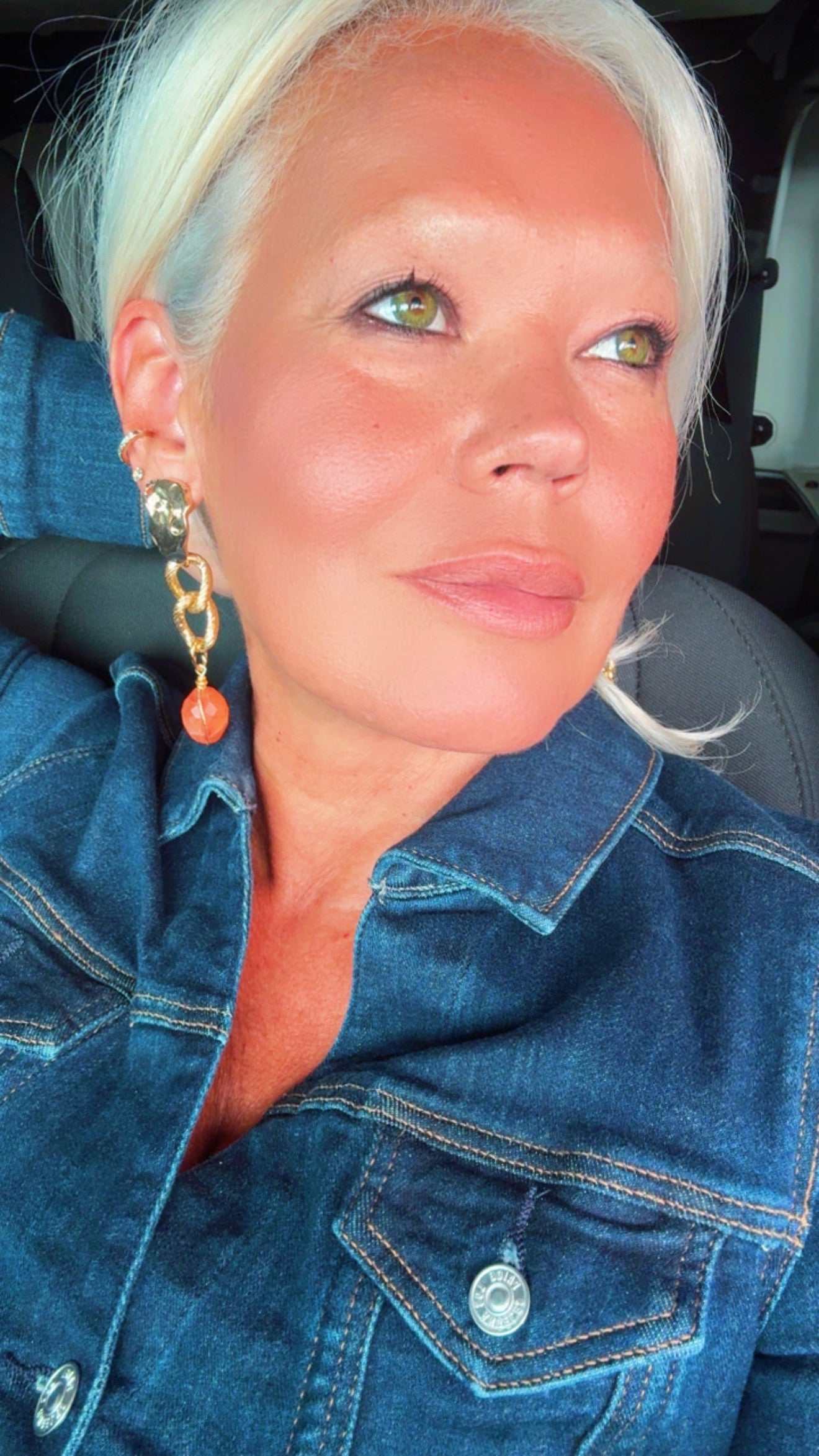 Carnelian Gold-Plated Statement Earrings