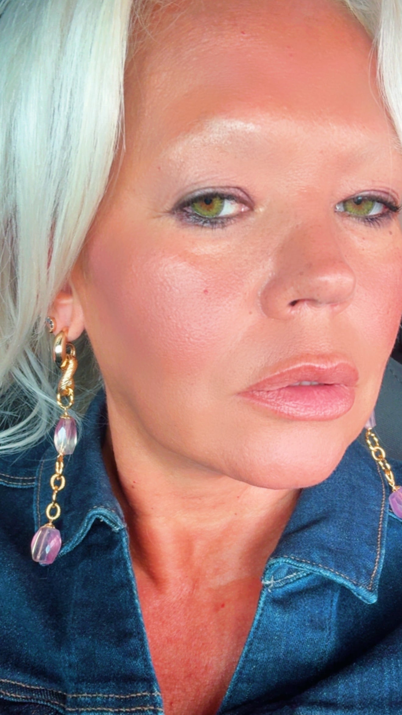 Amethyst Gold-Plated Statement Earrings