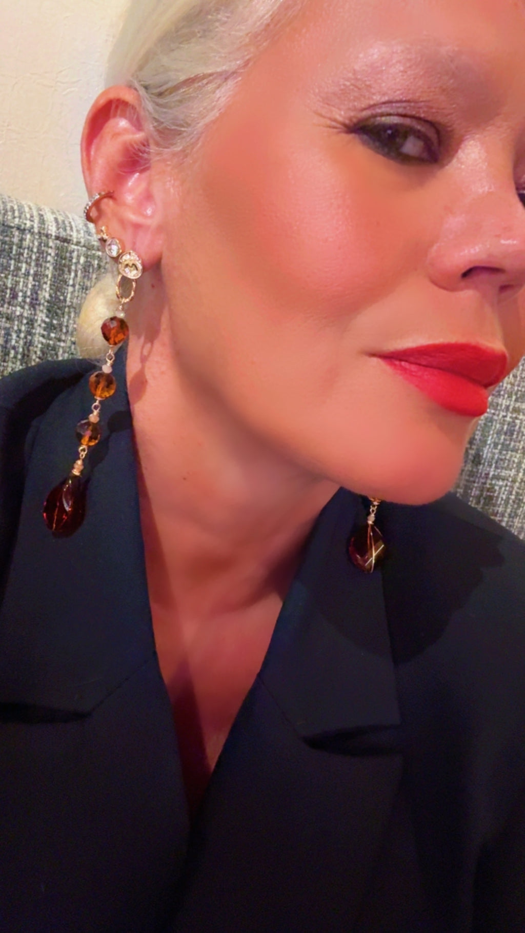 Agate Gold-Plated Statement Earrings