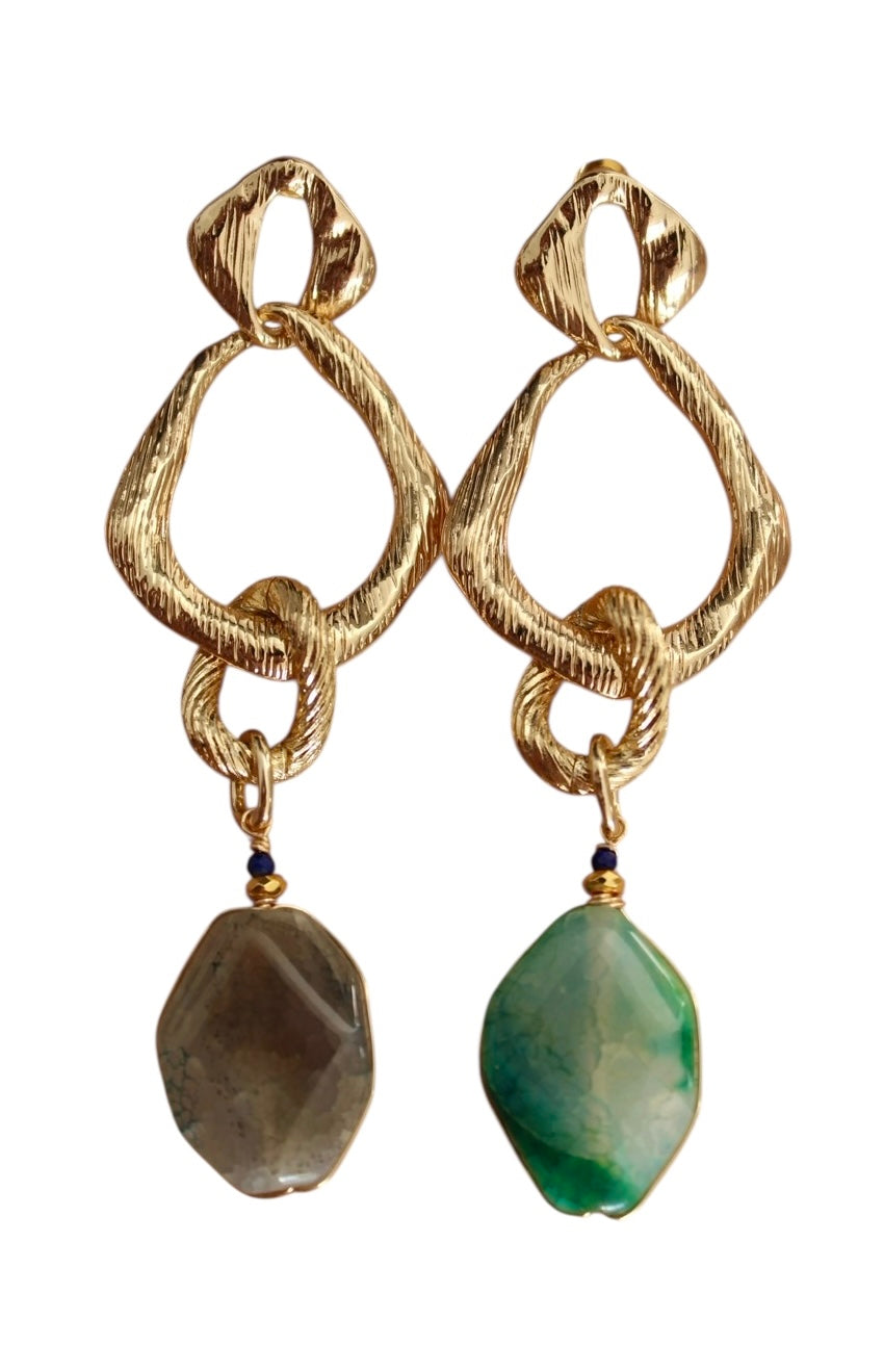 Gold-plated elegance with natural Agate stone