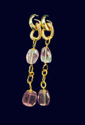 Amethyst Gold-Plated Statement Earrings
