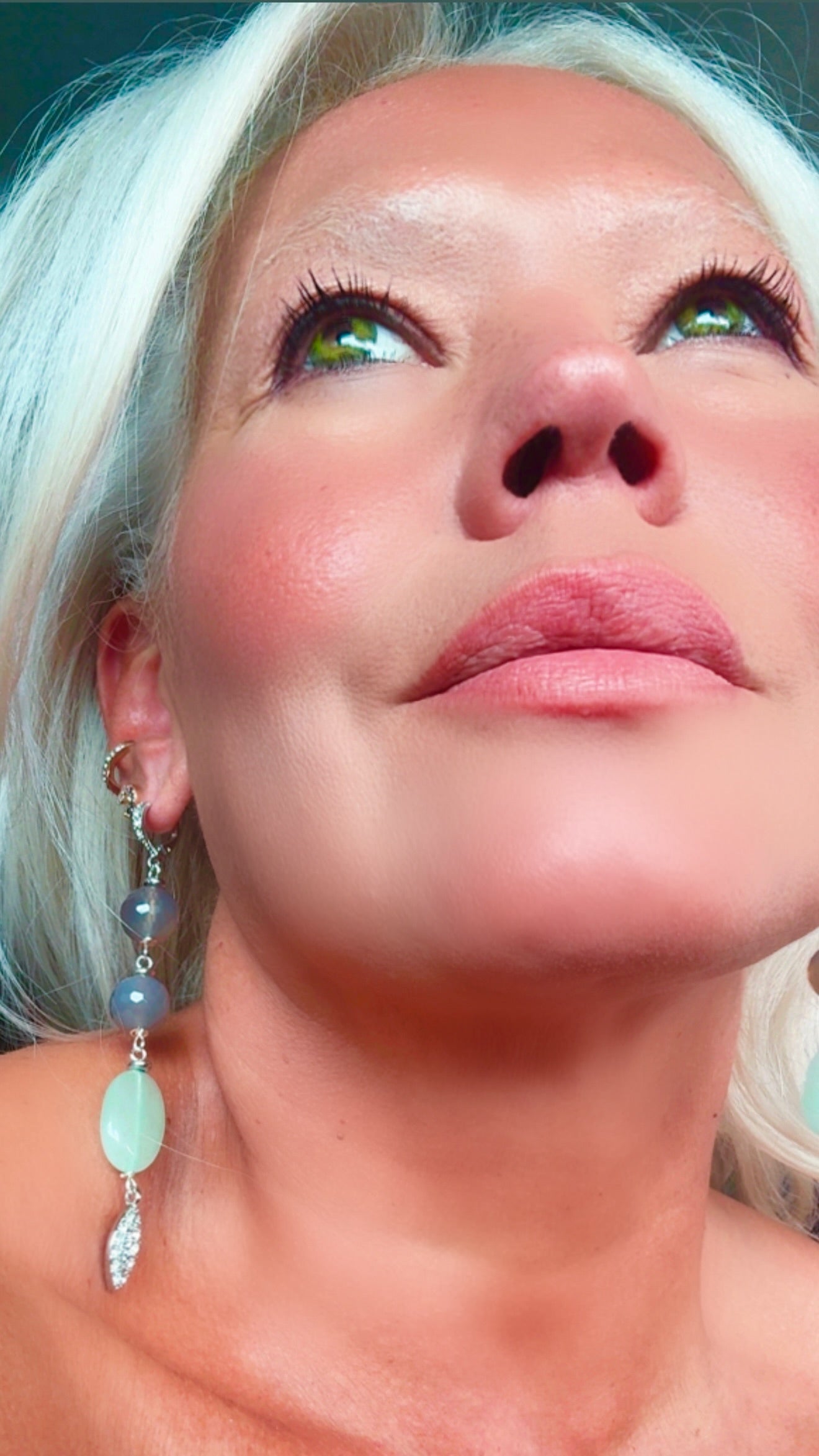 Aventurine & Smoky Quartz Earrings – Silver Plated