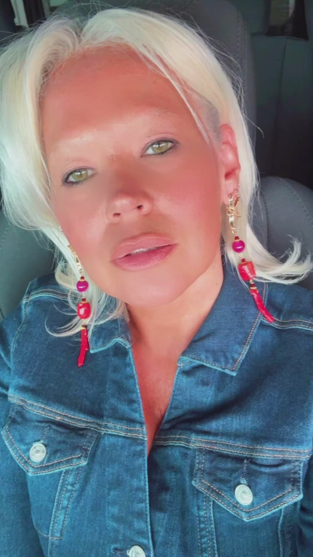 Coral & Agate Statement Earrings