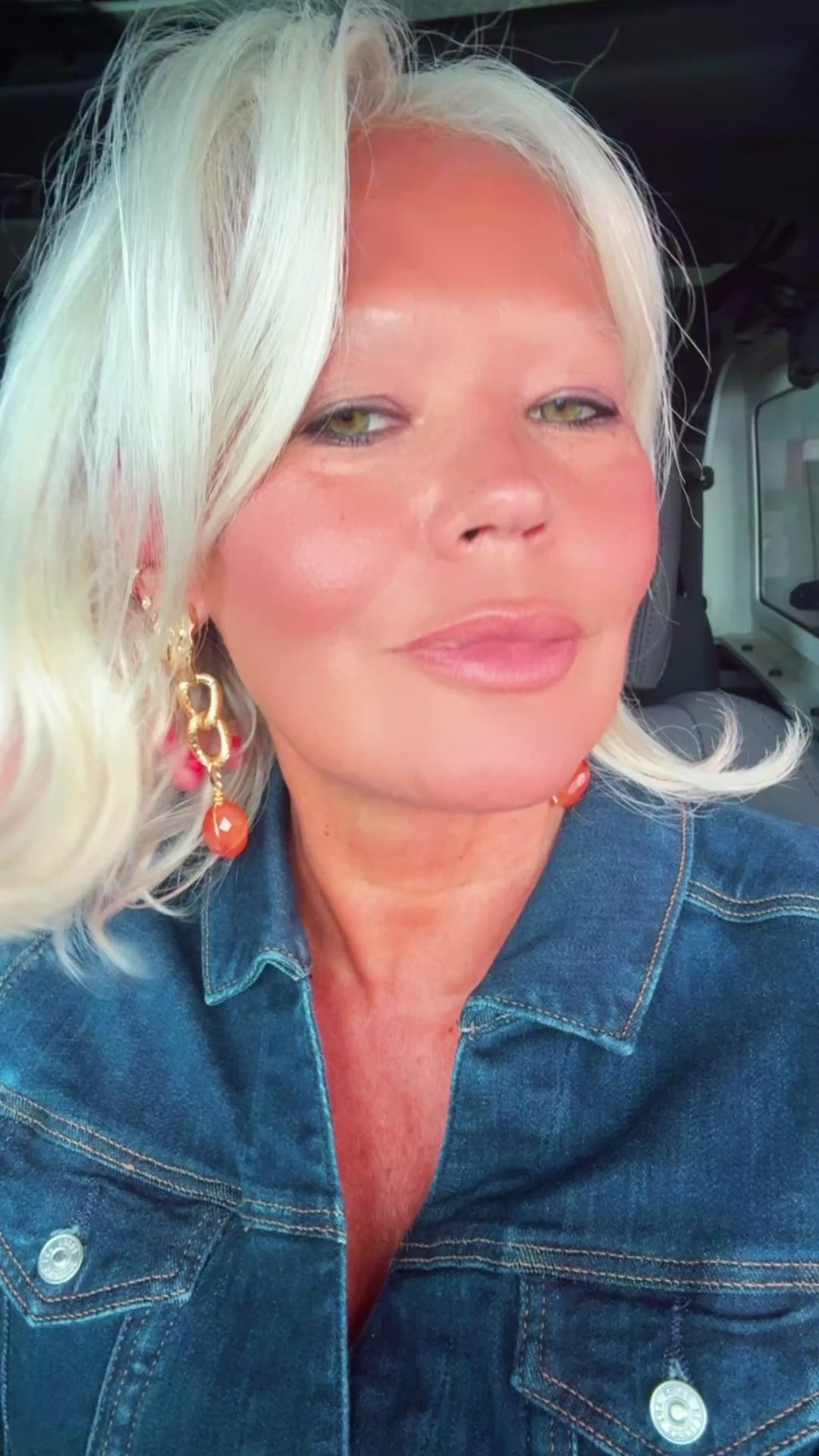 Carnelian Gold-Plated Statement Earrings