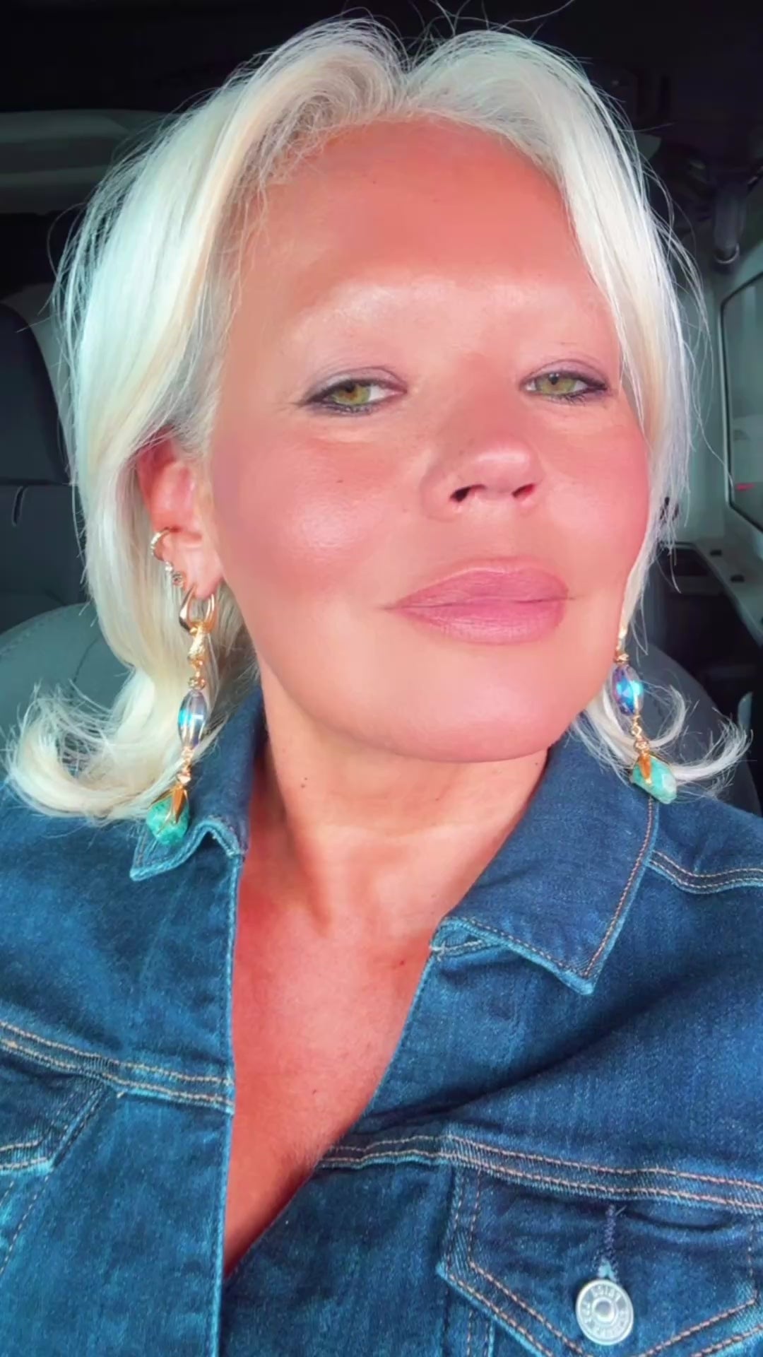 Fluorite Gold-Plated Statement Earrings